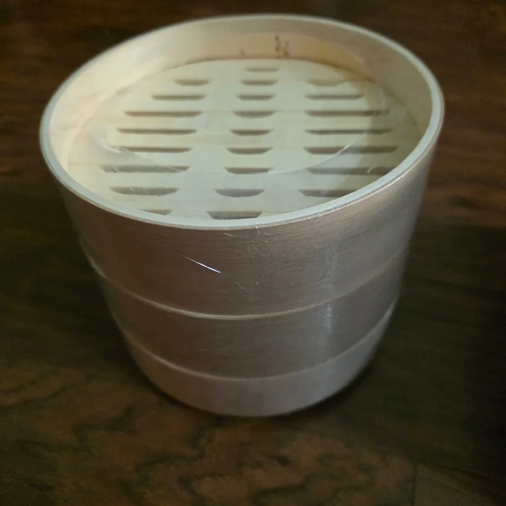 2026 Bamboo Steamer Basket 2 Tier with Lid and Mesh Liners New in Box